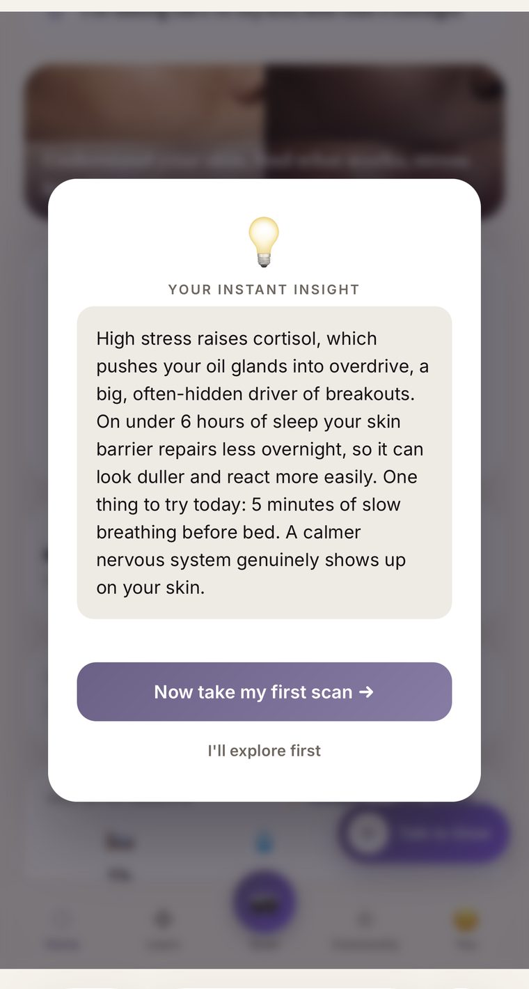 Glow instant insight about stress and skin